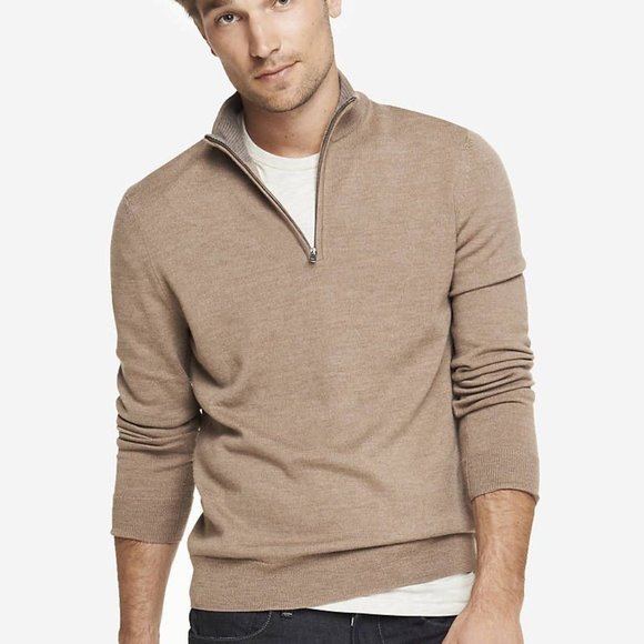 Express Other - Morino Wool zip-up Mock Neck Sweater